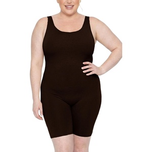 image:imageSTRETCH IS COMFORT Womens Plus Size Tank Unitard Athletic Rompers For WomenBrown