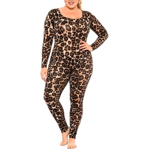 image:imageSTRETCH IS COMFORT Womens Plus Size Tank Unitard Athletic Rompers For WomenBrown Leopard