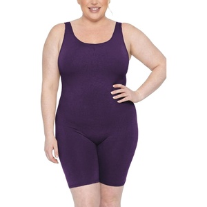 image:imageSTRETCH IS COMFORT Womens Plus Size Tank Unitard Athletic Rompers For WomenPurple