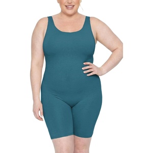 image:imageSTRETCH IS COMFORT Womens Plus Size Tank Unitard Athletic Rompers For WomenTeal
