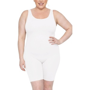 image:imageSTRETCH IS COMFORT Womens Plus Size Tank Unitard Athletic Rompers For WomenWhite