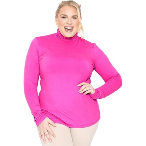 image:imageWomens Turtle Neck  Long Sleeve and Sleeveless Top  Plus Size XL7X  Tops Women White Turtleneck WomenNeon Hot Pink